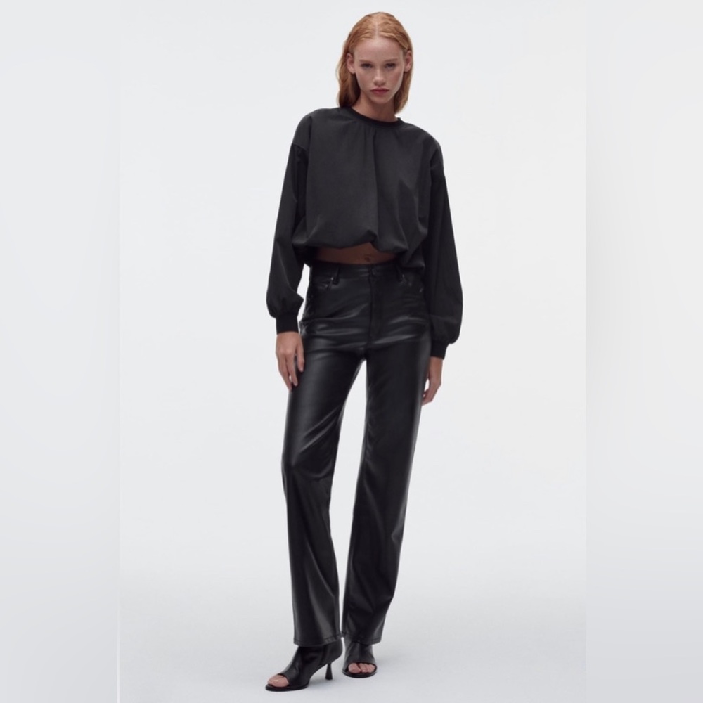 Zara Faux / Vegan Leather Straight Leg Pants